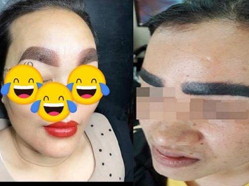 Thảm họa phun xăm lông mày 'sâu róm' khiến dân mạng cười chảy nước mắt