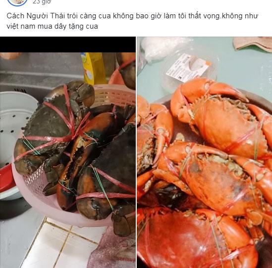 Sau vụ mua cua tặng áo mưa, chị em chia sẻ CLIP trói cua của người Thái, không hề thất vọng-1