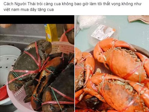 Sau vụ 'mua cua tặng áo mưa', chị em chia sẻ CLIP trói cua của người Thái, không hề thất vọng