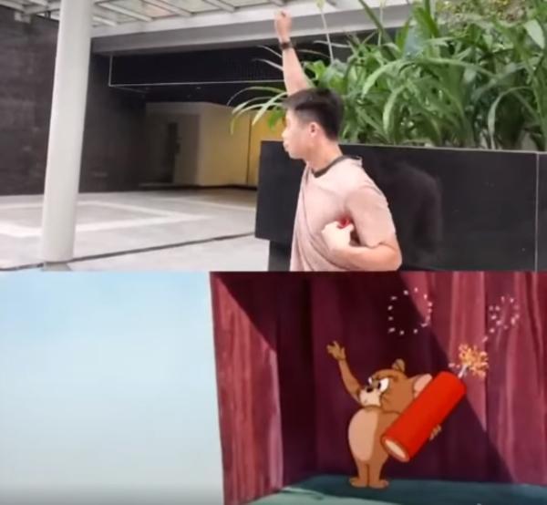 Trào lưu đá nắp chai chưa hạ nhiệt, dần tình thi nhau bắt chước hành động của Tom và Jerry-3