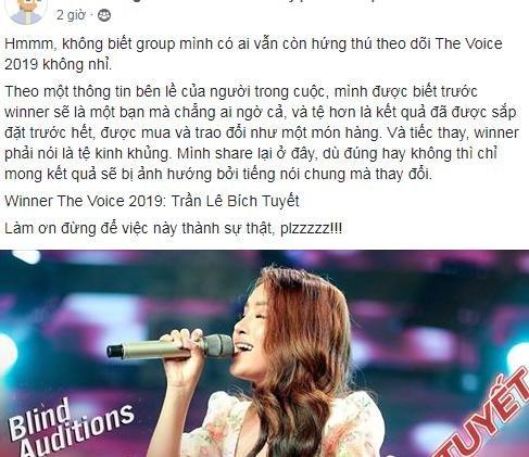 Tin đồn: Thí sinh đạt Quán quân The Voice 2019 là một nhân vật không-ai-ngờ, giọng tệ, có người chống lưng, bỏ tiền mua giải…-2