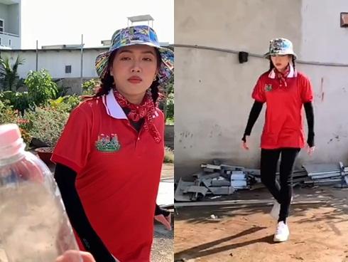 Xoay người đá nắp chai thất bại, Diệu Nhi nổi cơn cáu bẳn đạp bẹp chai nước quăng thẳng vào sọt rác