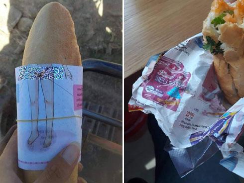 'Hết hồn' với những mảnh giấy gói bánh mì, nhìn thôi đã 'buồn nôn' chứ nói gì đến ăn