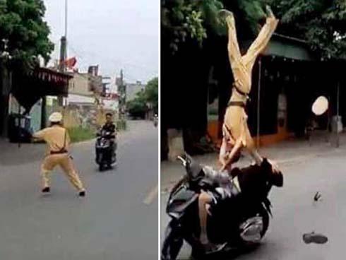 Vợ vi phạm giao thông vì chở 3 không đội mũ bảo hiểm, chồng cầm đá tấn công đại uý CSGT nhập viện-4