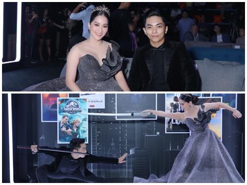 Vợ chồng Khánh Thi - Phan Hiển mặc đồ cô dâu chú rể thi... đấu kiếm chốn đông người