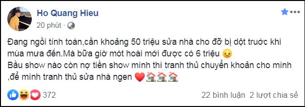 Hồ Quang Hiếu phải dùng đến khổ nhục kế khi bầu show nợ tiền cát-xê mãi không thấy trả-1
