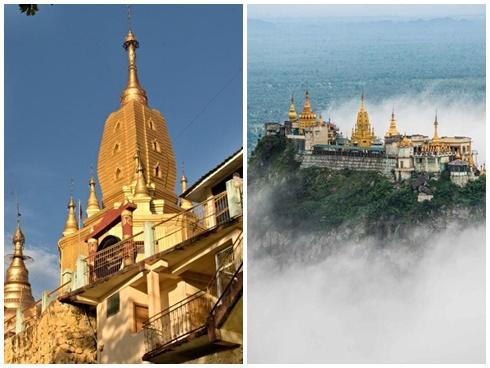 Độc đáo tu viện dát vàng giữa vùng đất mây vờn ở Myanmar