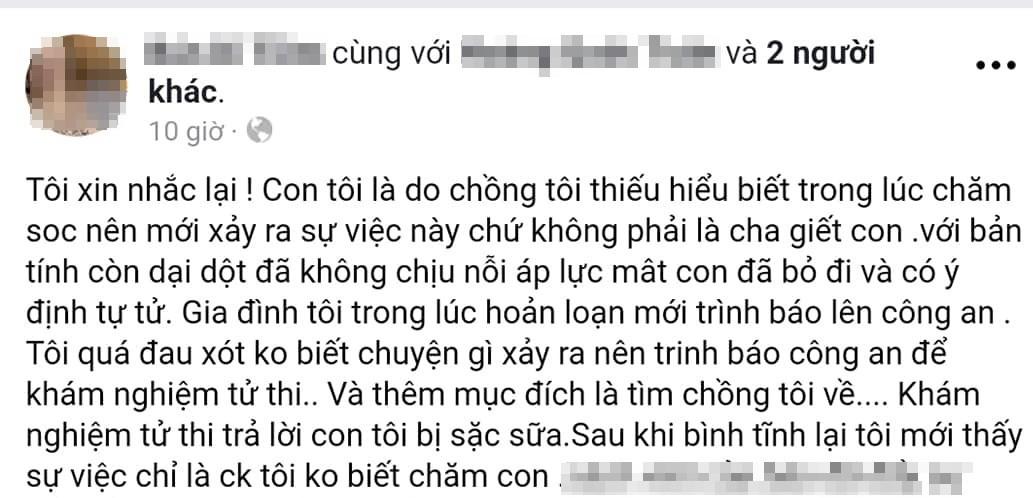 Vụ bố 20 tuổi nghi làm chết con trai 4 tháng: Nghi bé bị sặc sữa, bố quá sốc nên bỏ đi-2