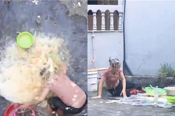 Đổ cả thau nước mắm vào mẹ chỉ để ăn mừng kênh đạt 1K sub, thanh niên bị ném đá sấp mặt vì hành động bất hiếu-1