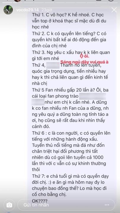 Bị anti-fan mắng vô học khi đăng tải lời lẽ xúc phạm Văn Thanh, cách đáp trả của bạn gái thạc sĩ tuyển thủ CLB Hà Nội lại gây tranh cãi-4