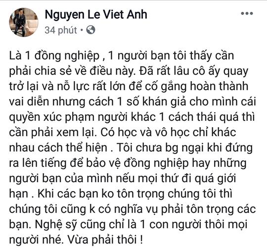 Quỳnh Nga bị thóa mạ vì vai tiểu tam trong Về Nhà Đi Con, Việt Anh dằn mặt khán giả: Có học và vô học chỉ khác nhau cách thể hiện-4