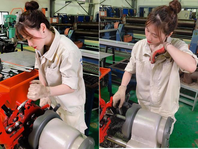 Nữ công nhân đẹp đốn tim dân mạng, nhan sắc thật còn bất ngờ hơn-1