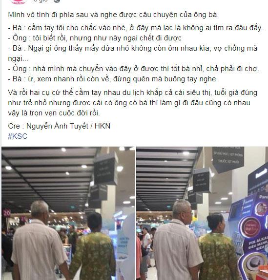 Lay động lòng người hình ảnh cụ ông cụ bà nắm tay nhau đi trong siêu thị: Nghe 2 người nói chuyện mới thực sự xúc động-1