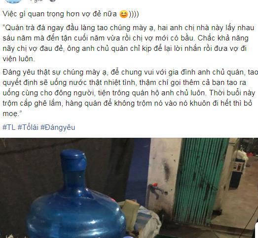 6 năm mới có con, vội đưa vợ đi đẻ, chủ quán trà đá để lại tờ giấy khuyến mãi luôn cả quán nước nhưng dân mạng lại chỉ ra lỗi sai-2