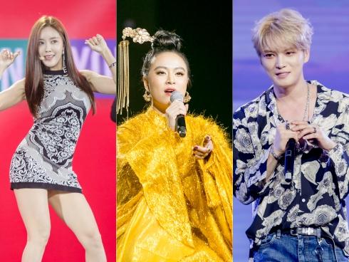 Hoàng Thùy Linh như  'bà hoàng' khi diễn cùng 'vị thần phương Đông' Kim Jae Joong và mỹ nữ sexy Hyomin