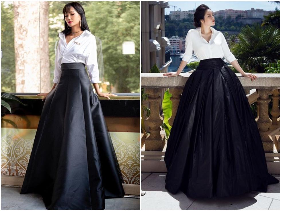 Diện sơ mi và chân váy đen siêu to khổng lồ giống Lý Nhã Kỳ, HHen Niê kém 10 tuổi mà nhìn còn già hơn cả đàn chị-8