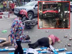 Lại thêm 1 tai nạn nghiêm trọng: Xe khách nổ lốp băng qua đường đâm hàng loạt xe máy rồi lao vào nhà dân ở Quảng Ninh