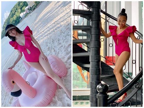 Diện bikini trên bãi biển, Minh Cúc Về Nhà Đi Con lộ hàng loạt hình xăm lớn-7