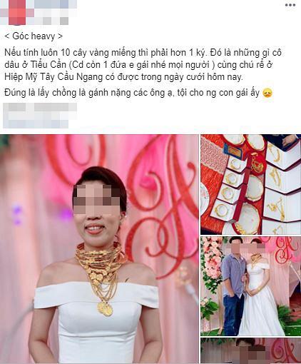 Dân mạng choáng váng với của hồi môn tính vội cũng được hơn 1kg vàng của cô dâu trẻ ở Trà Vinh-1