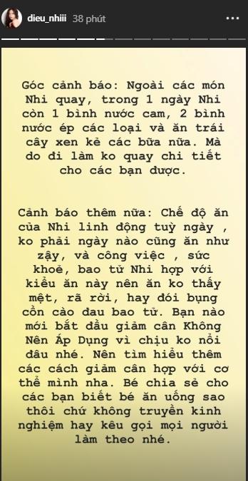 Chia sẻ nhật ký giảm cân nhưng Diệu Nhi lại gửi lời cảnh báo đến fan là không nên làm theo-4