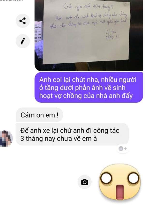 Dán giấy yêu cầu tầng trên sinh hoạt vợ chồng nhẹ nhàng, hàng xóm nhận được câu trả lời bá đạo từ người chồng-2