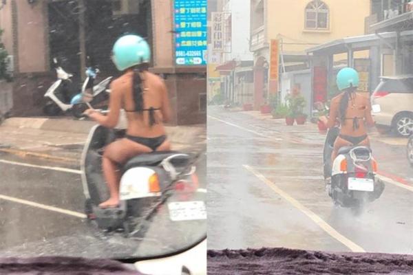 Hà Nội mưa to gió lớn cũng chẳng bằng hai cô gái diện mỗi đồ lót lái xe máy chạy ầm ầm trên phố-2