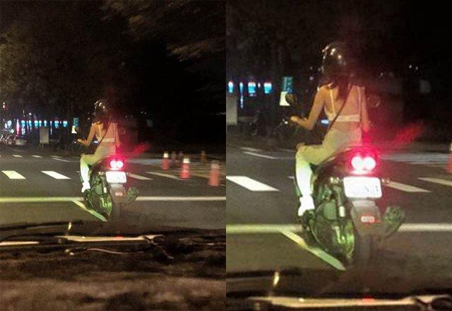 Hà Nội mưa to gió lớn cũng chẳng bằng hai cô gái diện mỗi đồ lót lái xe máy chạy ầm ầm trên phố-3