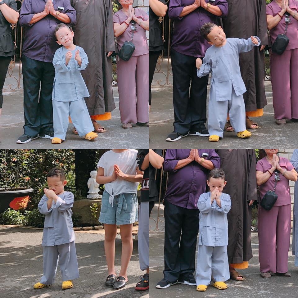 Đưa con trai lên chùa cầu bình an, single mom Ly Kute khiến ai nấy bất ngờ vì ngoại hình phổng phao, cao lớn của cậu bé-1