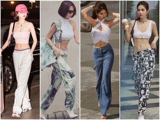 Không cần đầm ôm, Ngọc Trinh chỉ cần crop top với quần thụng thể thao là vẫn sexy không trượt phát nào