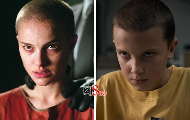 Millie Bobby Brown (phải) giống như phiên bản Natalie Portman thời bé vậy