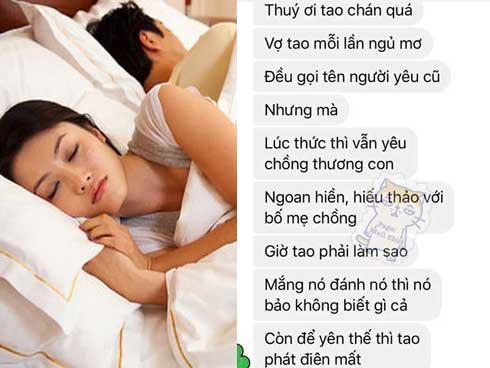 Hài hước anh chồng lên mạng tố vợ cứ lúc ngủ là gọi tên người yêu cũ, lúc thức thì vẫn rất yêu chồng thương con