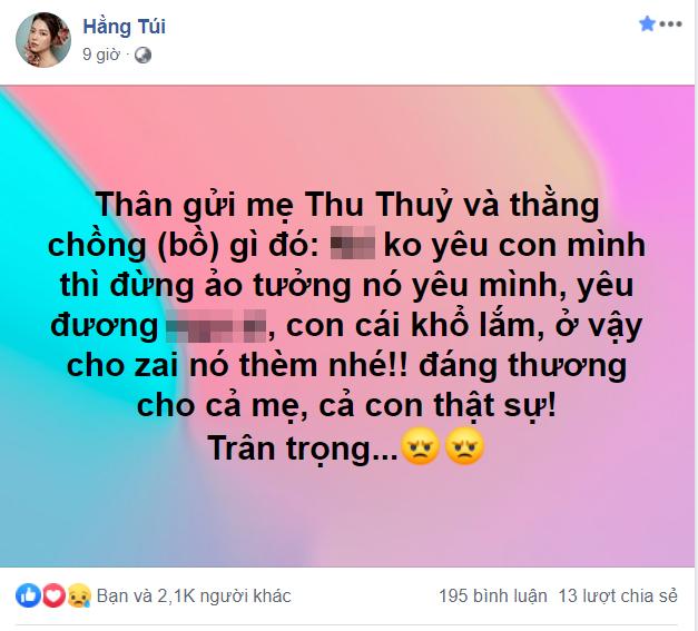 Cùng chung cảnh ngộ con riêng con chung, Hằng Túi gay gắt nhắn Thu Thủy và chồng trẻ: Yêu đương dại dột, con cái khổ lắm-2