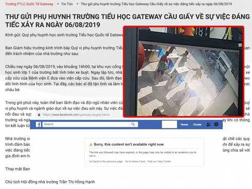 Facebook trường Gateway biến mất, trang web gọi cái chết của bé 6 tuổi là 'sự việc đáng tiếc' khiến dư luận phẫn nộ