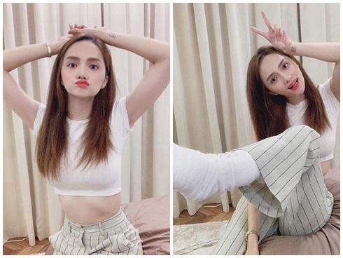 Đang nằm viện bó bột, Hương Giang vẫn mặc croptop khoe eo thon, trang điểm xinh thật xinh