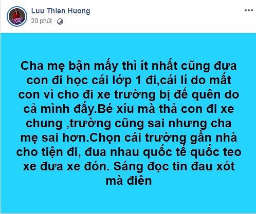 Phát ngôn một mình một đường vụ bé trai 6 tuổi tử vong vì bị bỏ quên trên ô tô, Lưu Thiên Hương bị dân mạng lùa đóng cả Facebook-2