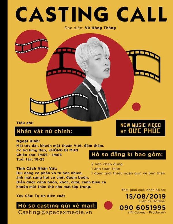 Phì cười với tiêu chuẩn chọn nữ chính đóng MV mới của Đức Phúc, đến Hòa Minzy cũng bị loại từ vòng gửi xe-2