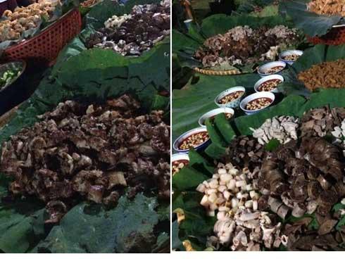 Mâm cỗ quê toàn thịt lợn quá hấp dẫn khiến dân mạng không khỏi trầm trồ