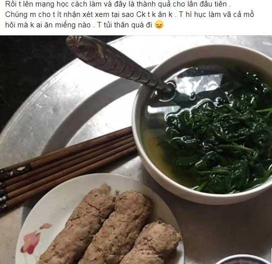 Đi làm về mệt nhọc chỉ mong được ăn cơm vợ nấu, vừa nhìn thấy món giò lụa chồng suýt ngất-1