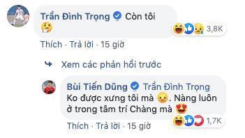Bùi Tiến Dũng đăng ảnh tình cảm với vợ, Đình Trọng hỏi Còn tôi?-2
