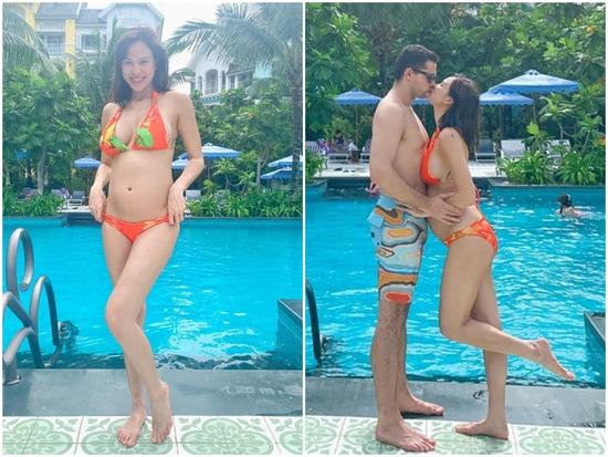 MC Phương Mai mang bầu 6 tháng vẫn mặc bikini khoe dáng đẹp hút mắt