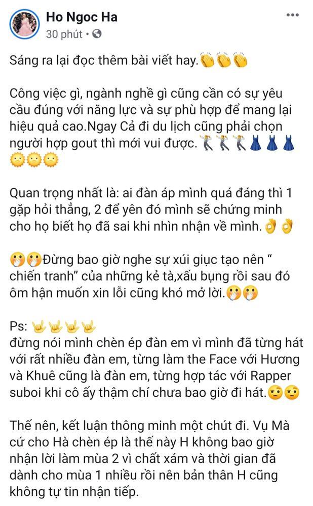 Hồ Ngọc Hà lật lại scandal chèn ép Minh Hằng, ẩn ý đàn em bị kẻ xấu xúi giục nên giờ khó nói câu xin lỗi-3