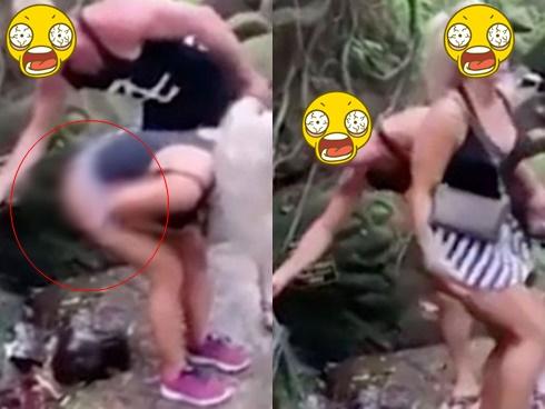 Ngang nhiên dùng nước thiêng ở ngôi đền nổi tiếng rửa vòng 3, cặp du khách làm cộng đồng mạng sôi máu