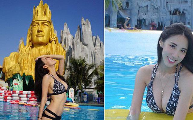 Mặc bikini tạo dáng trước bức tượng trong công viên nước của Việt Nam, hot girl đình đám bất ngờ bị ném đá dữ dội-1