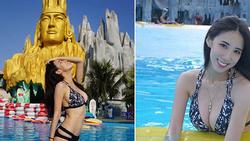 Mặc bikini tạo dáng trước bức tượng trong công viên nước của Việt Nam, hot girl đình đám bất ngờ bị ném đá dữ dội
