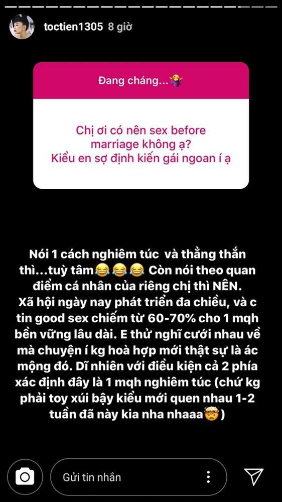 Khẳng định nên quan hệ tình dục trước hôn nhân, lý lẽ Tóc Tiên đưa ra khiến fans gật gù tâm đắc-1