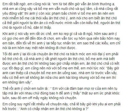 Cặp đôi cãi vã chỉ vì cô bạn gái ăn thịt chó: Người ăn thịt chó là người cổ hủ, dân trí thấp...?-2