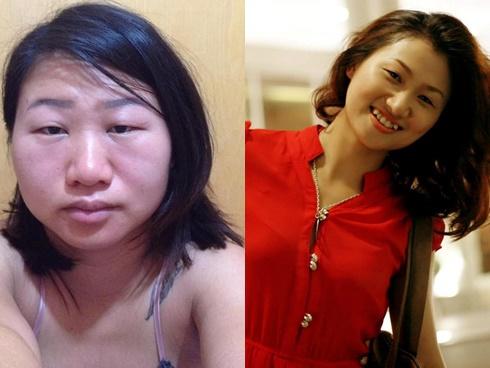 Cô gái khoe ảnh trước và trong khi mang bầu 'không giống một người'