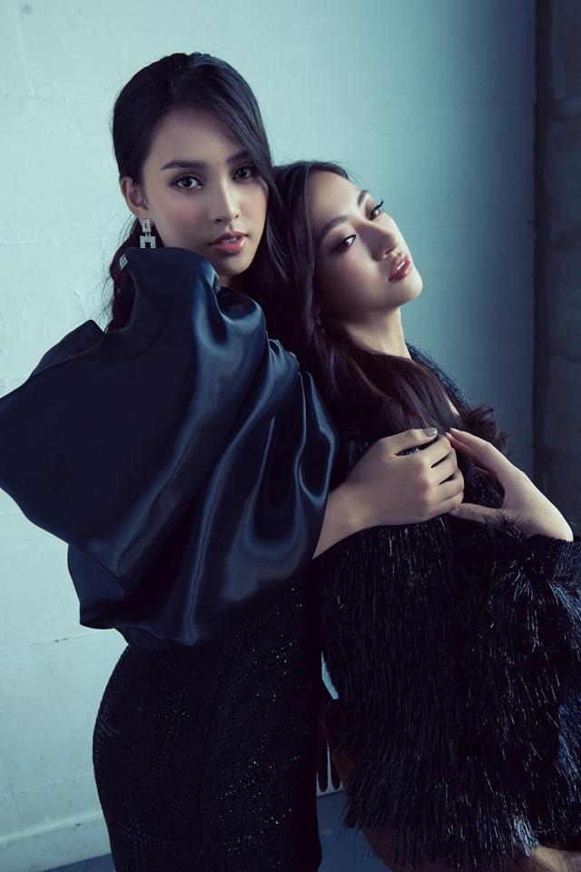 Trần Tiểu Vy, Lương Thùy Linh mặc đầm xẻ sâu đụng hàng Tóc Tiên và Mâu Thủy nhưng không mạnh dạn khoe vòng 1 như đàn chị-2