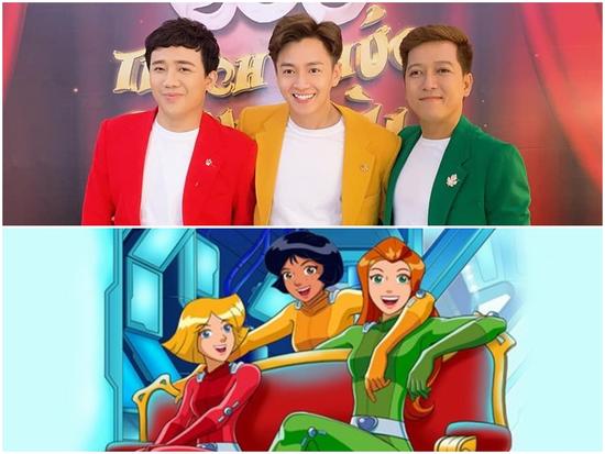 Diện suit bảnh bao nhưng Trấn Thành, Ngô Kiến Huy và Trường Giang lại bị ví với cột đèn giao thông và '3 cô gái thám tử'