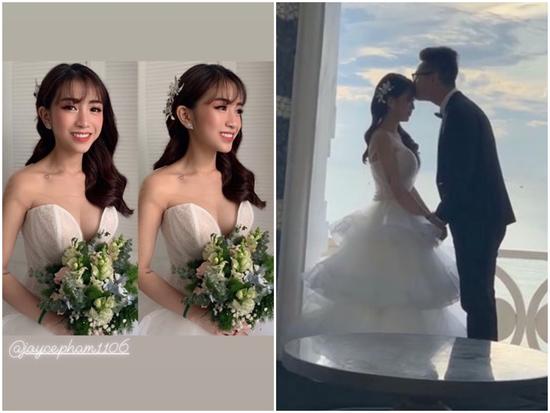 Không cá tính như khi chụp với siêu xe, con gái Minh Nhựa sexy hết nấc với váy cưới khoe vòng 1 'cực khủng'